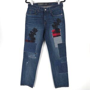 NWT LAUREN RALPH LAUREN Patchwork‎ Relaxed Tapered Ankle Jeans Waist 27 Size 4